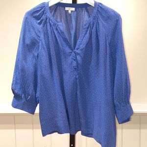 Silk Blue Printed Joie Top - image 1